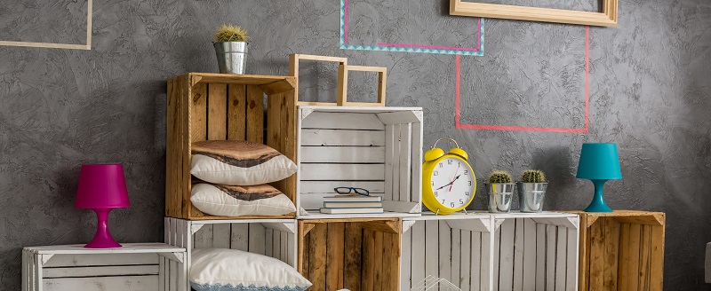 Decorar tu casa con cajas de madera es versátil