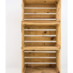 Estantería con 3 Cajas de Madera Natural Tipo Fruta Vertical