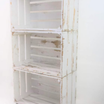 Estantería con 3 Cajas de Madera Pintada Blanco Vintage Tipo Fruta